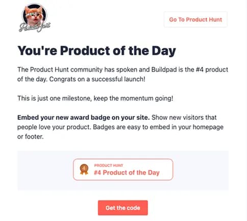 Product of the day email